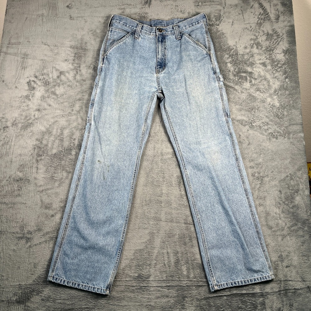 VTG Faded Glory Carpenter Jeans Men 32x32 Blue Denim Organic Cotton Straight Leg